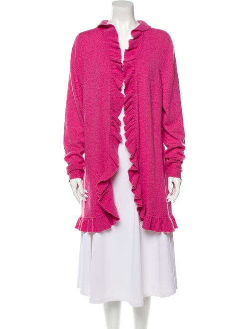 Magaschoni Cashmere Open Front Sweater Pink