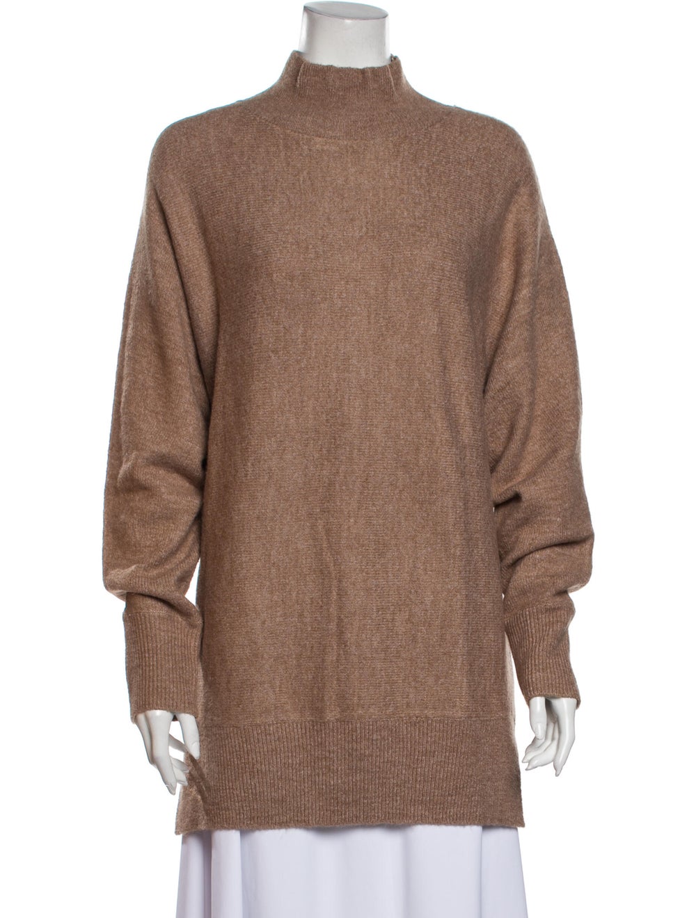 brown mock neck sweater women's