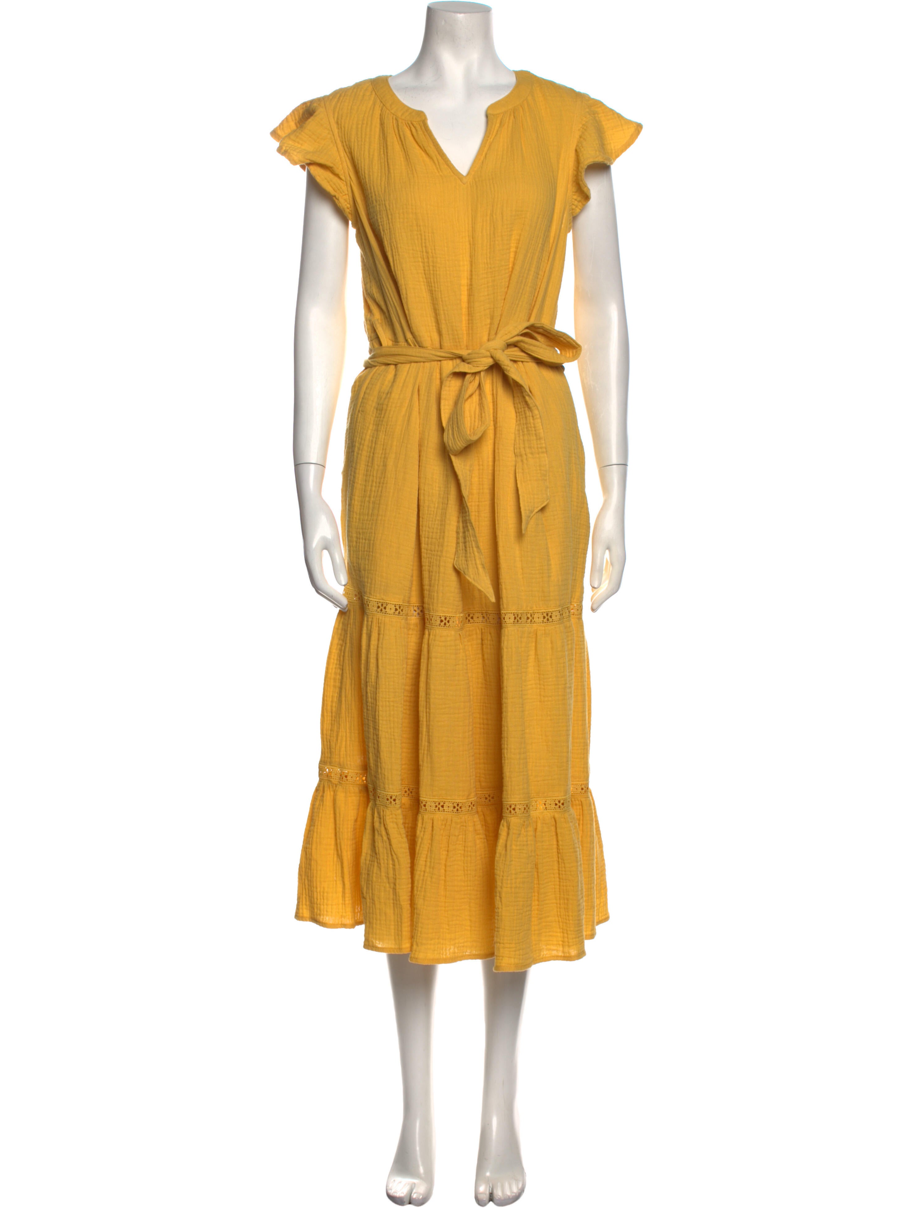 Magaschoni V-Neck Midi Length Dress