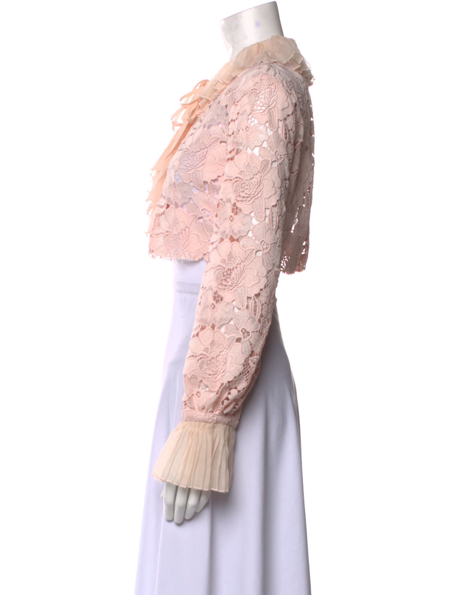 N21 x Wolford Lace Pattern Mock Neck Crop Top