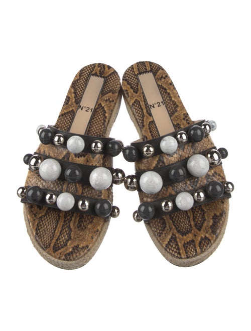 Nº 21 Leather Colorblock Pattern Espadrilles