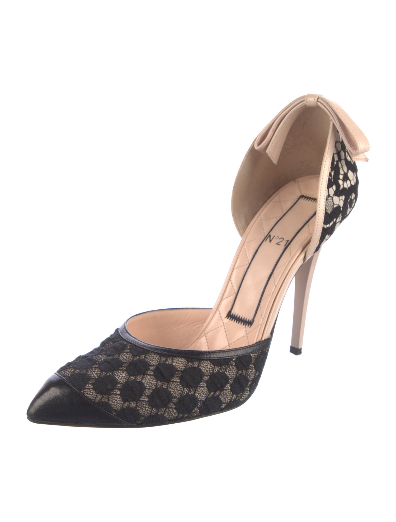 N21 x Wolford Lace Printed D'Orsay Pumps