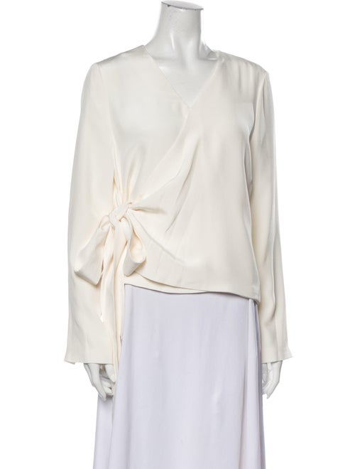 Partow Silk V-Neck Blouse White