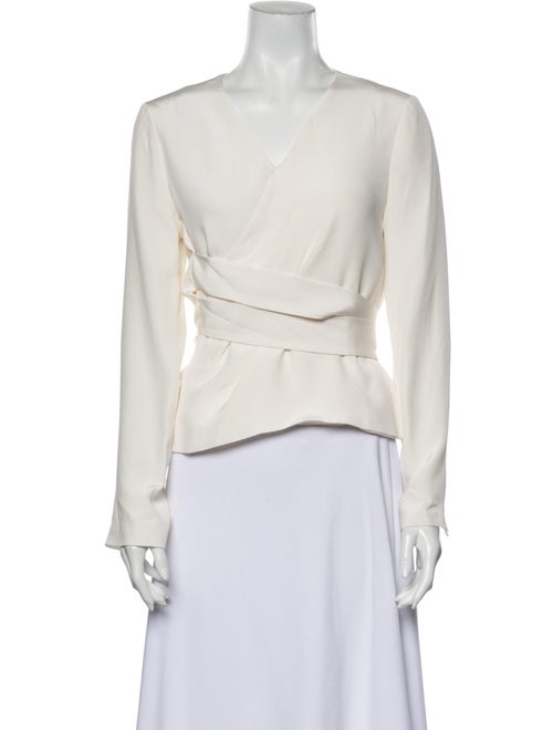 Partow Silk V-Neck Blouse White