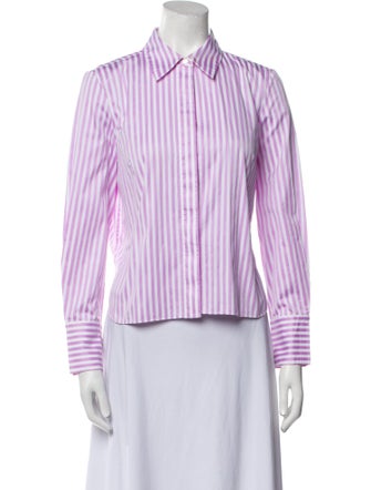 Partow Striped Long Sleeve Button-Up Top