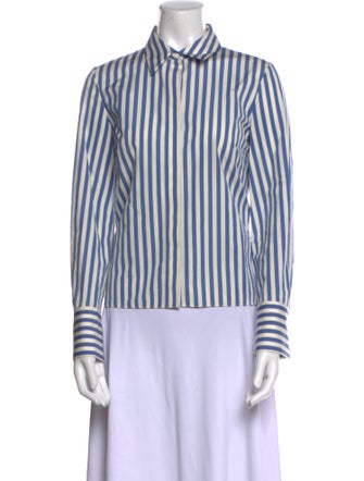 Partow Striped Long Sleeve Button-Up Top