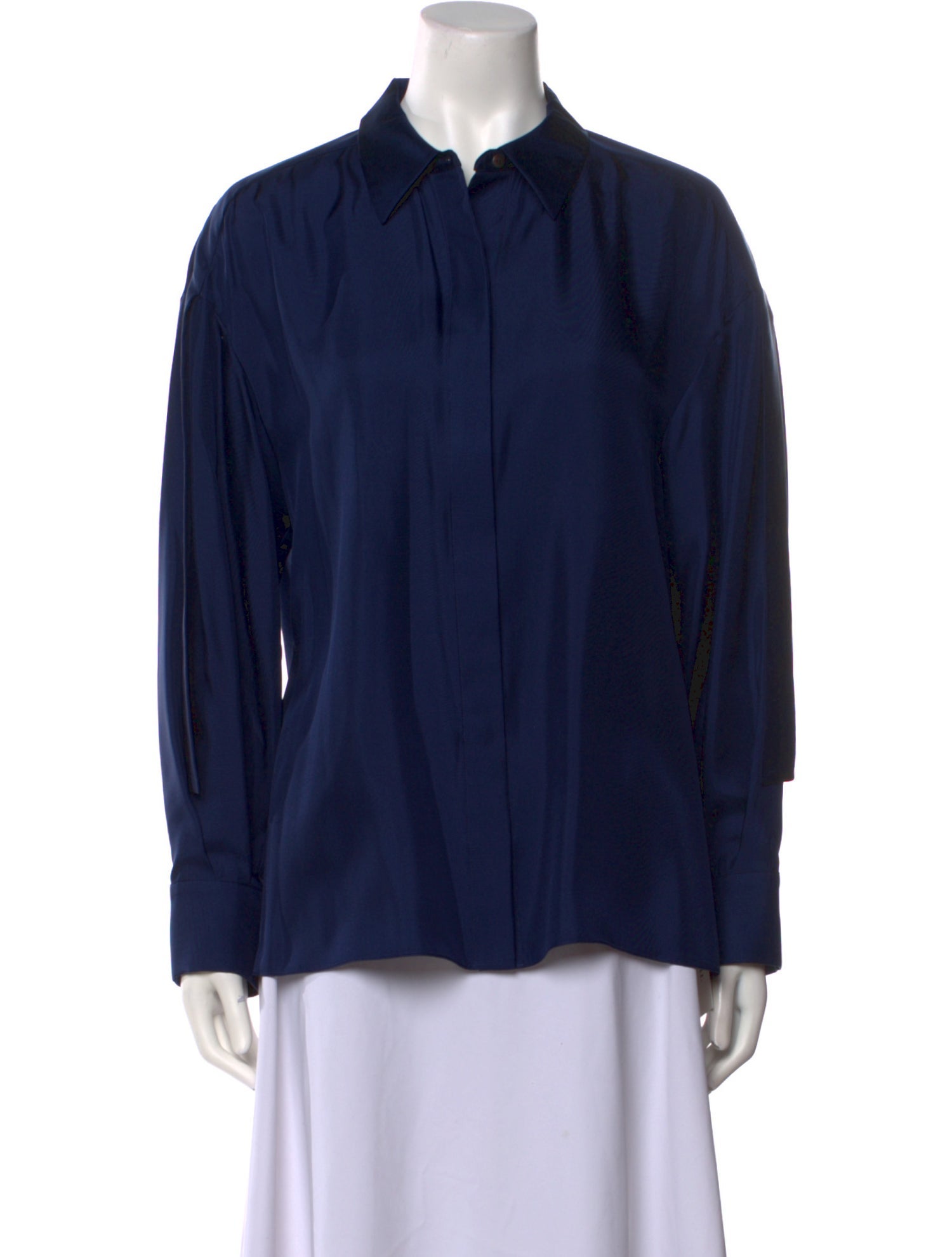 Partow Silk Long Sleeve Button-Up Top w/ Tags