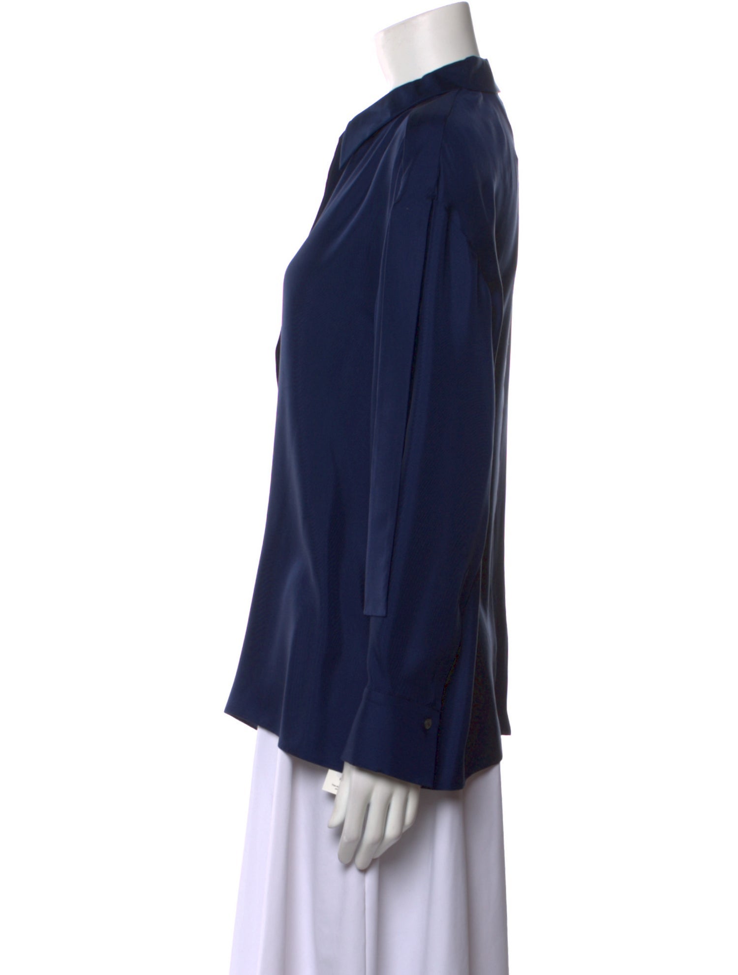 Partow Silk Long Sleeve Button-Up Top w/ Tags