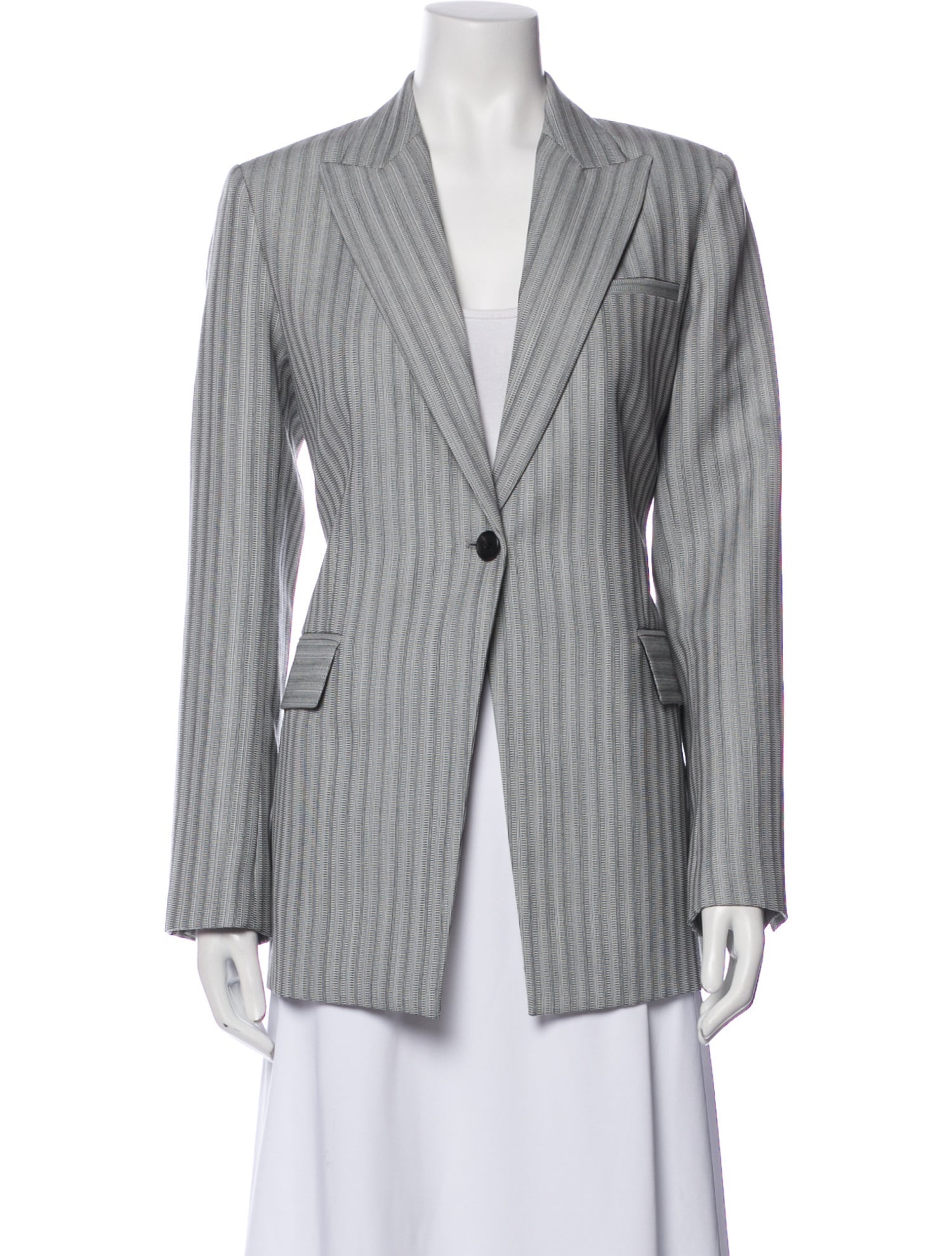 Partow Virgin Wool Striped Blazer w/ Tags