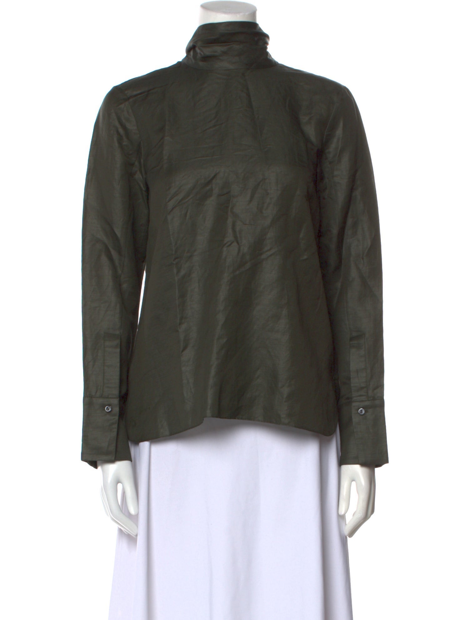 Partow Linen Mock Neck Blouse w/ Tags