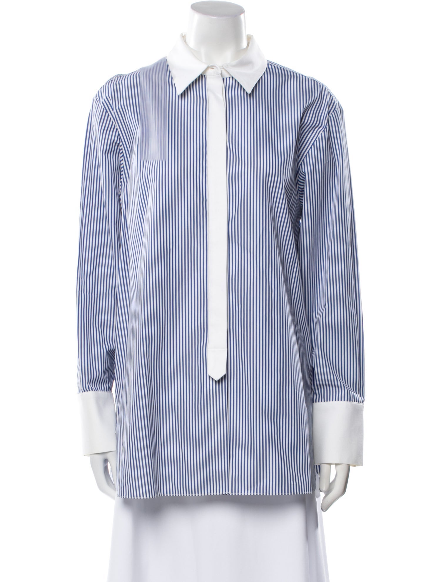 Partow Striped Long Sleeve Button-Up Top