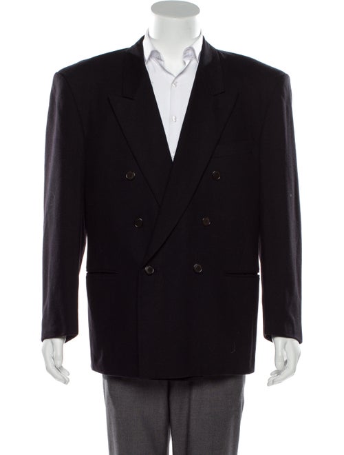 Maxfield Wool Double-Breasted Blazer black