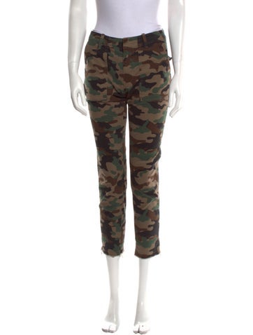 Nili Lotan Pants Camouflage Print Straight Leg US 2 | XS