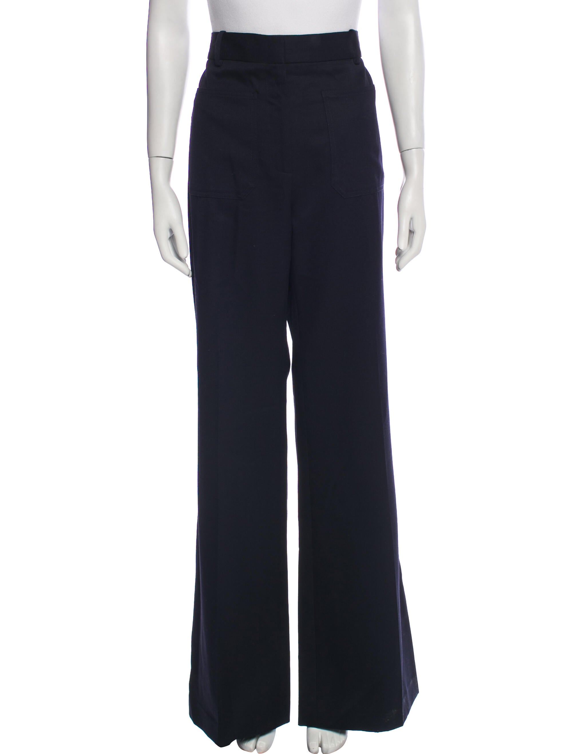 Nili Lotan Virgin Wool Wide Leg Pants