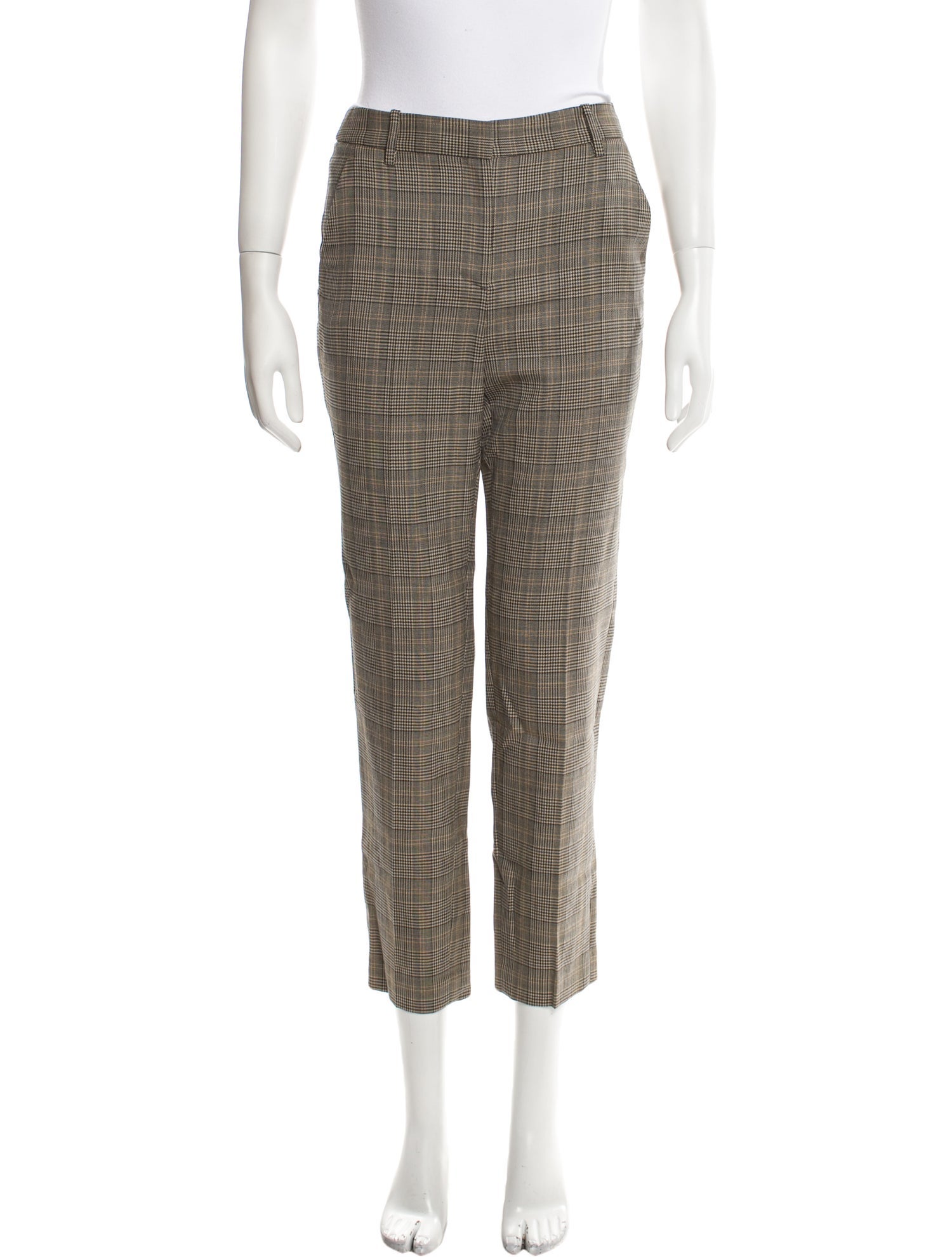 Nili Lotan Plaid Print Skinny Leg Pants