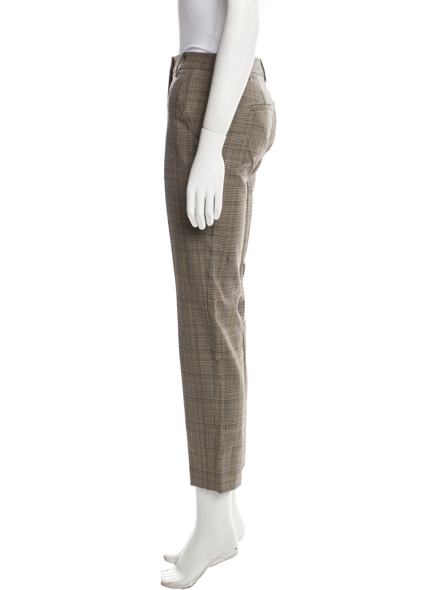 Nili Lotan Plaid Print Skinny Leg Pants