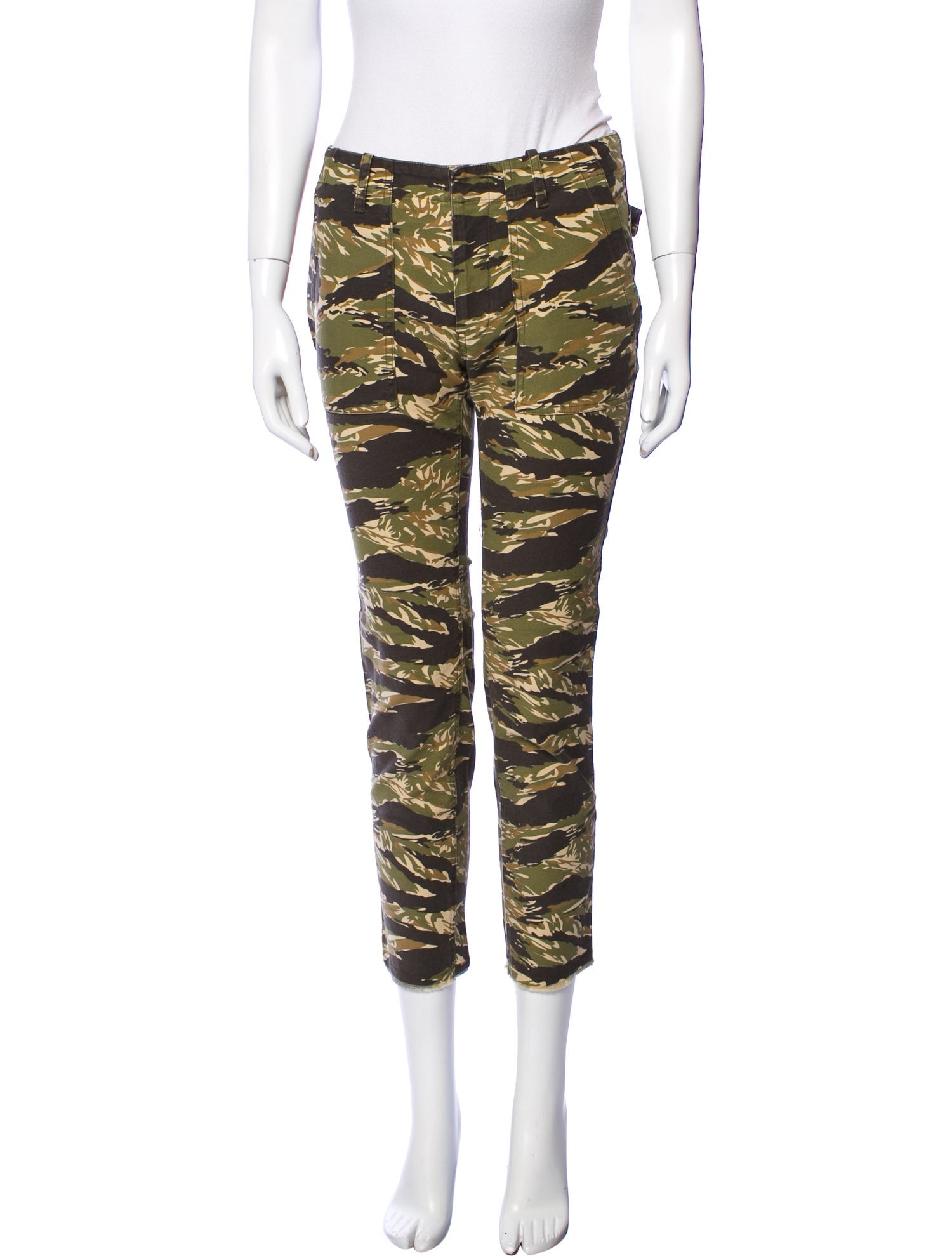Nili Lotan Camouflage Print Skinny Leg Pants