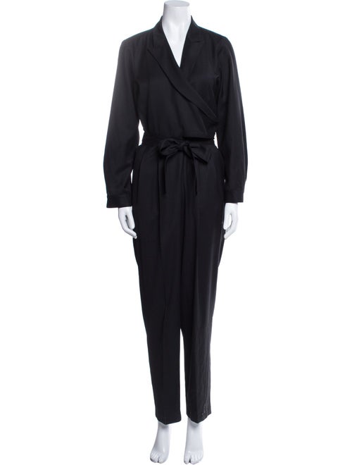 Nili Lotan Virgin Wool V-Neck Jumpsuit