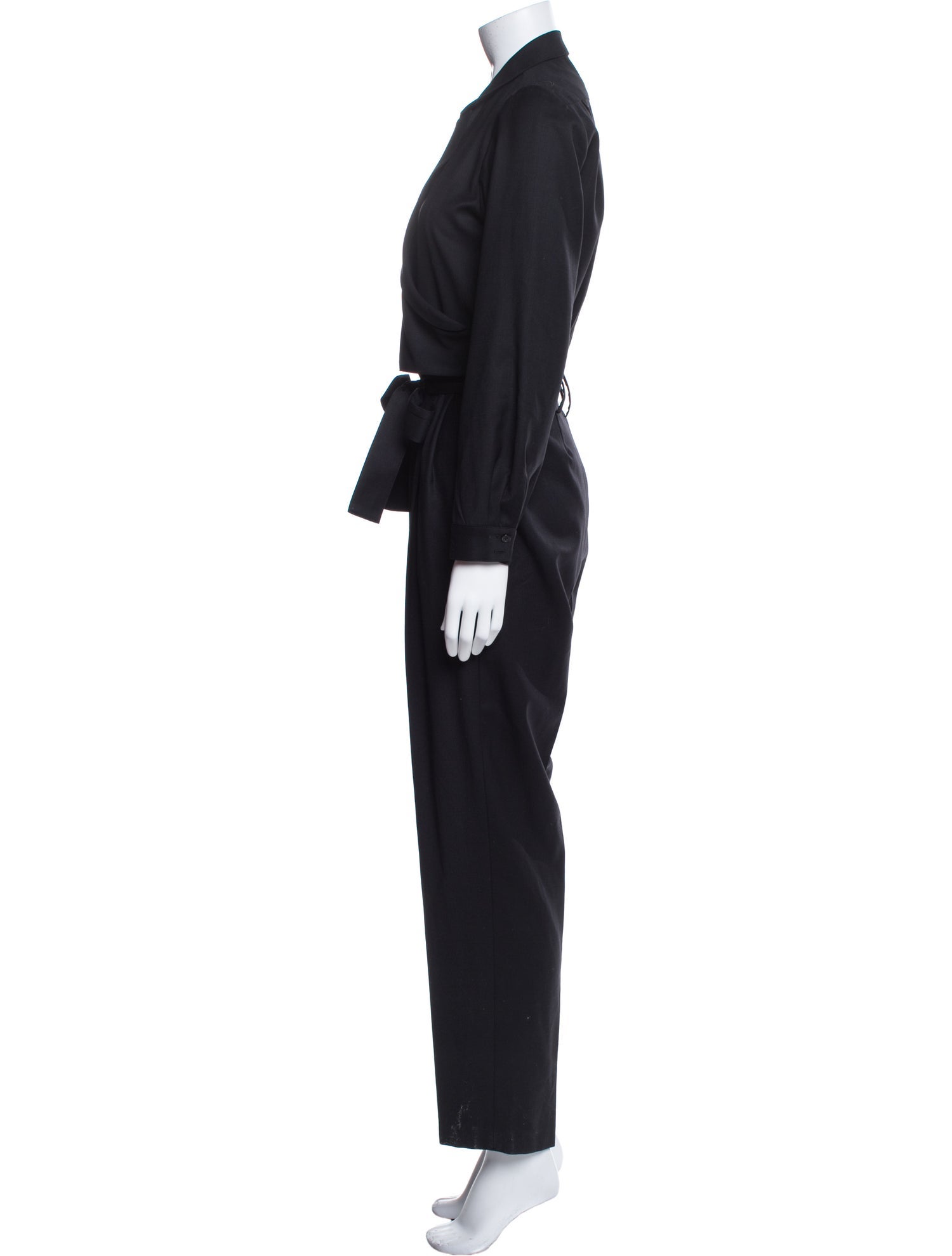 Nili Lotan Virgin Wool V-Neck Jumpsuit