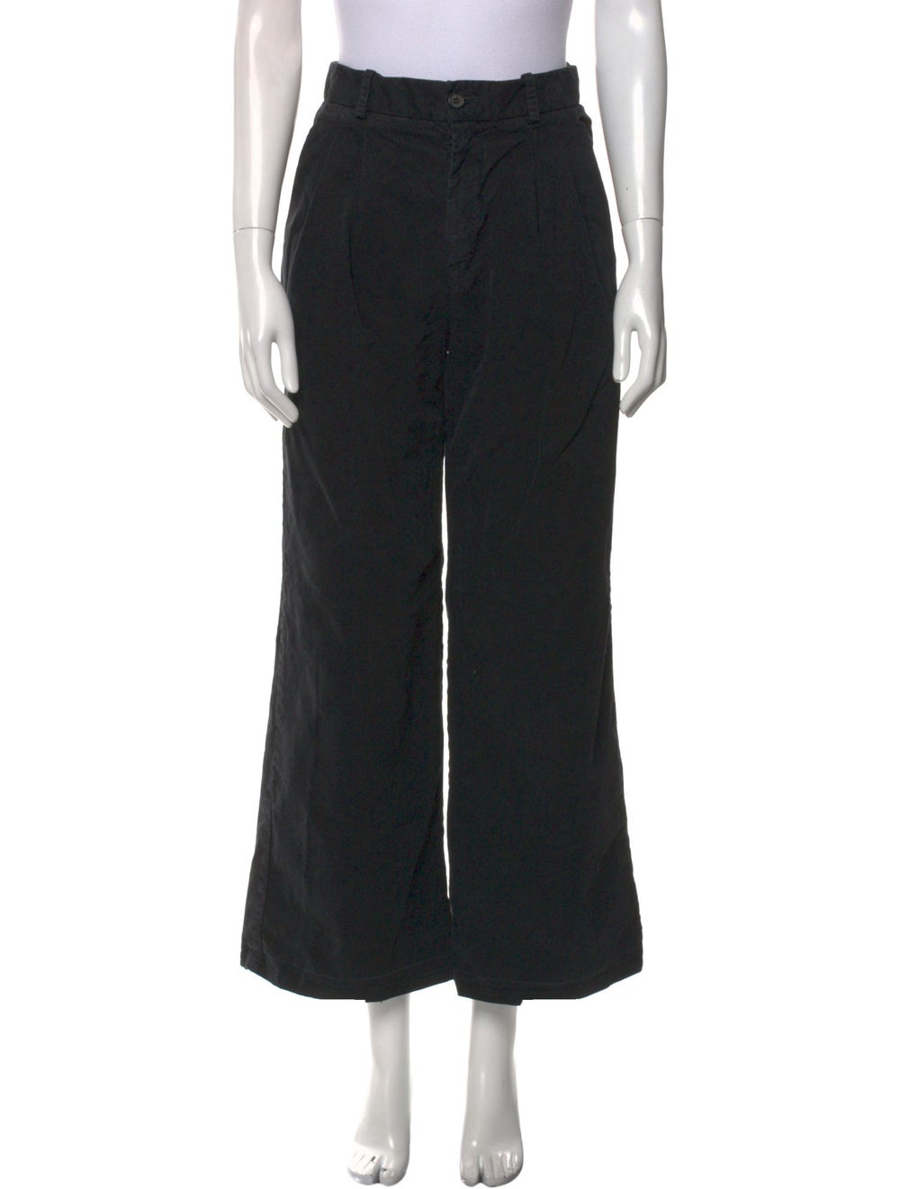 Nili Lotan Wide Leg Pants Black High-Rise Slit Pockets