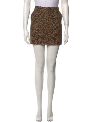 Nili Lotan Skirts Animal Print Mini Skirt US 6 | M