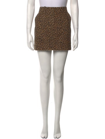 Nili Lotan Skirts Animal Print Mini Skirt US 6 | M