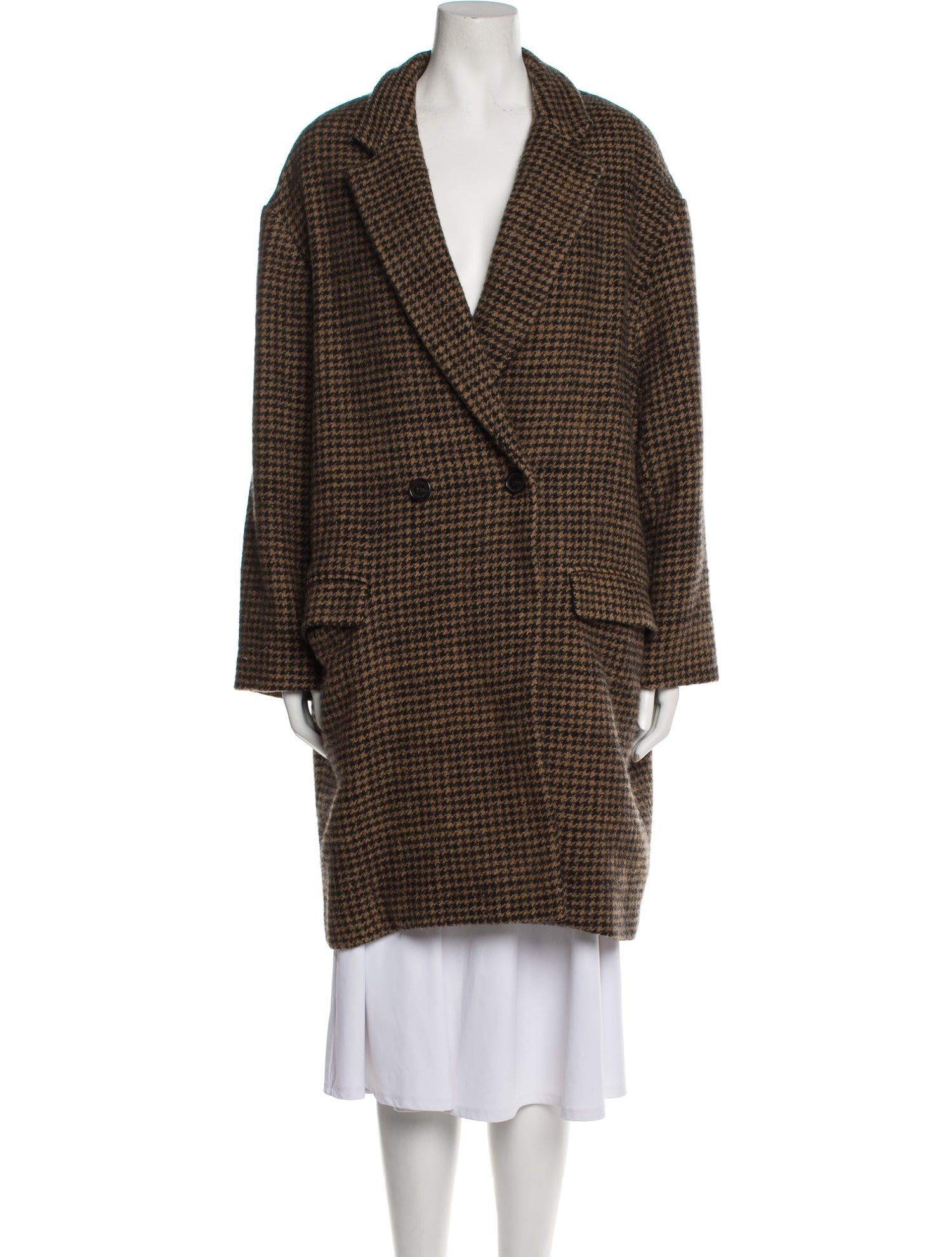 Nili Lotan Virgin Wool Tweed Pattern Coat