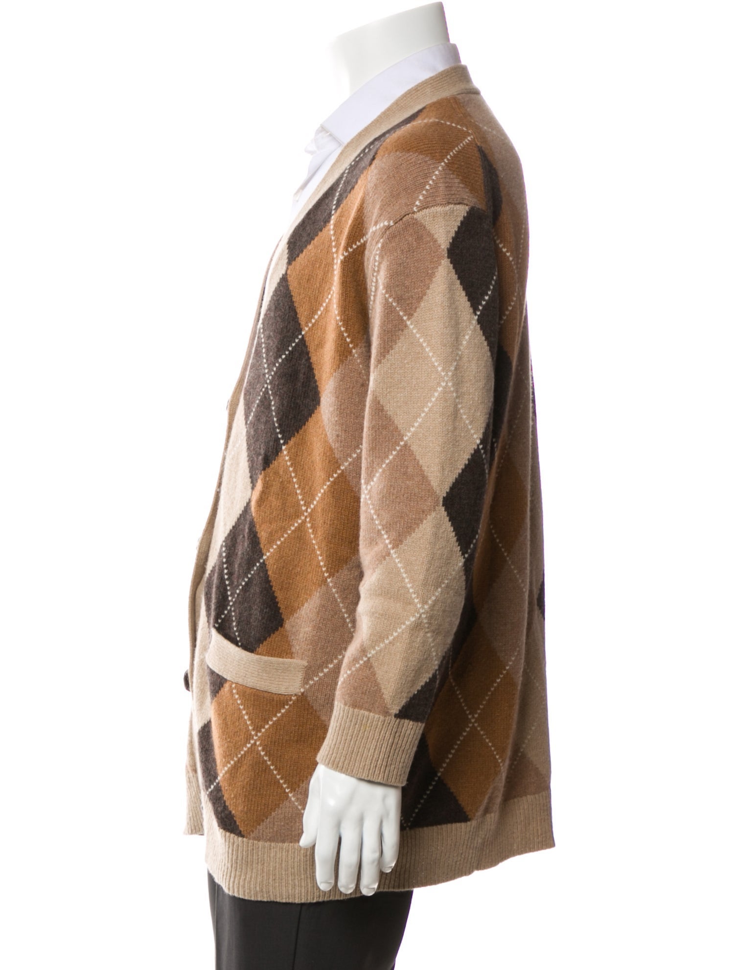 Nili Lotan Wool Plaid Print Cardigan