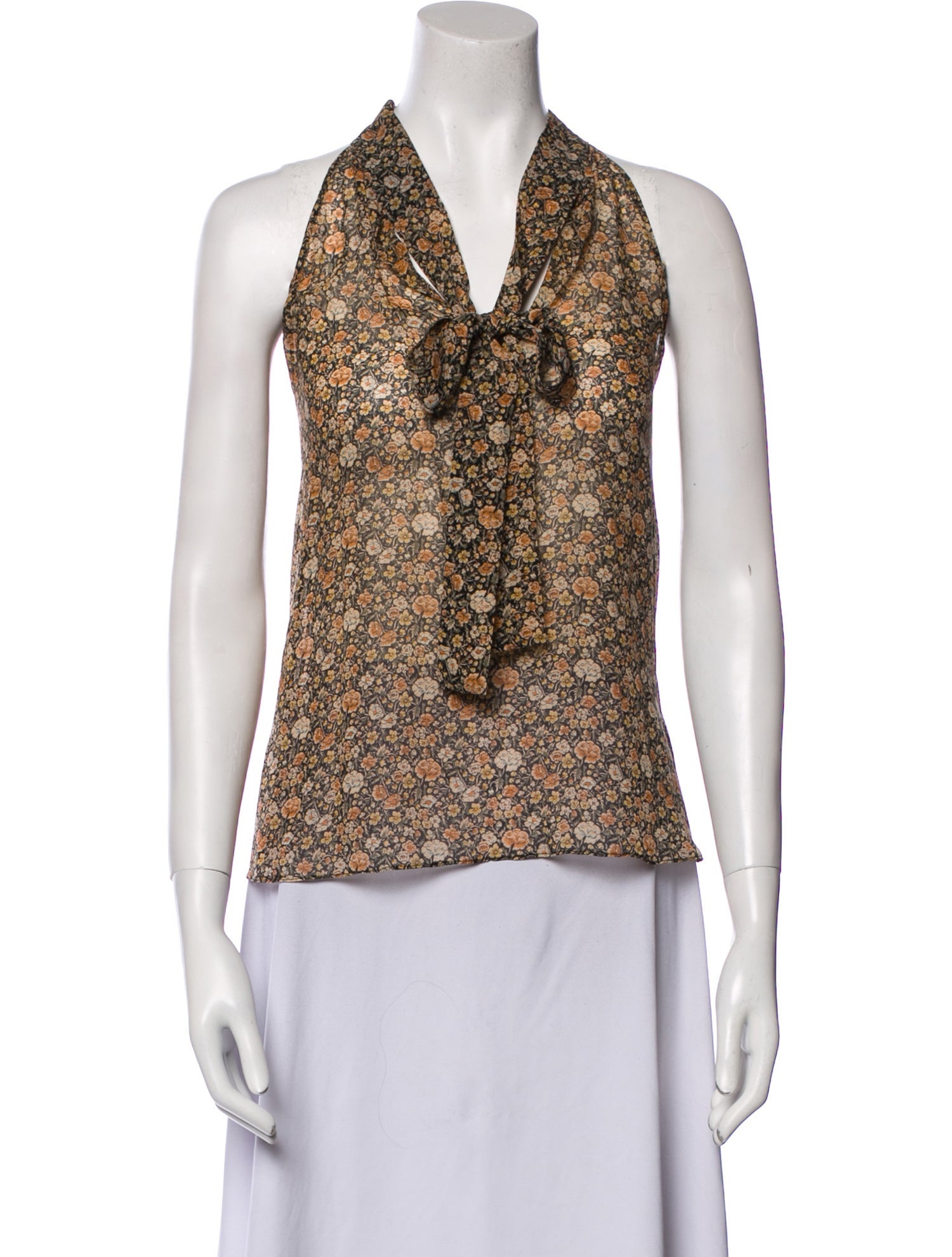 Nili Lotan Silk Floral Print Blouse