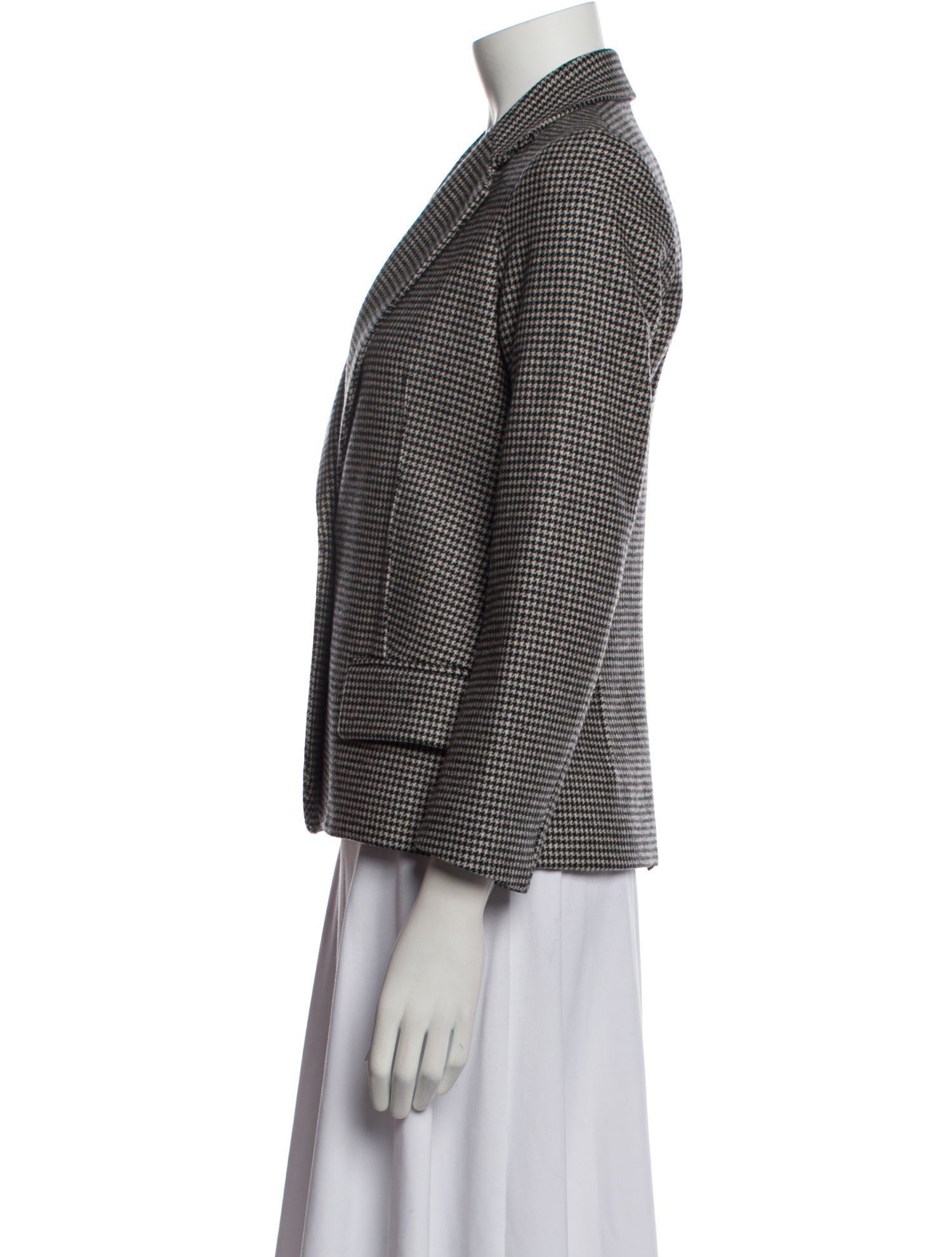 Nili Lotan Wool Houndstooth Print Blazer