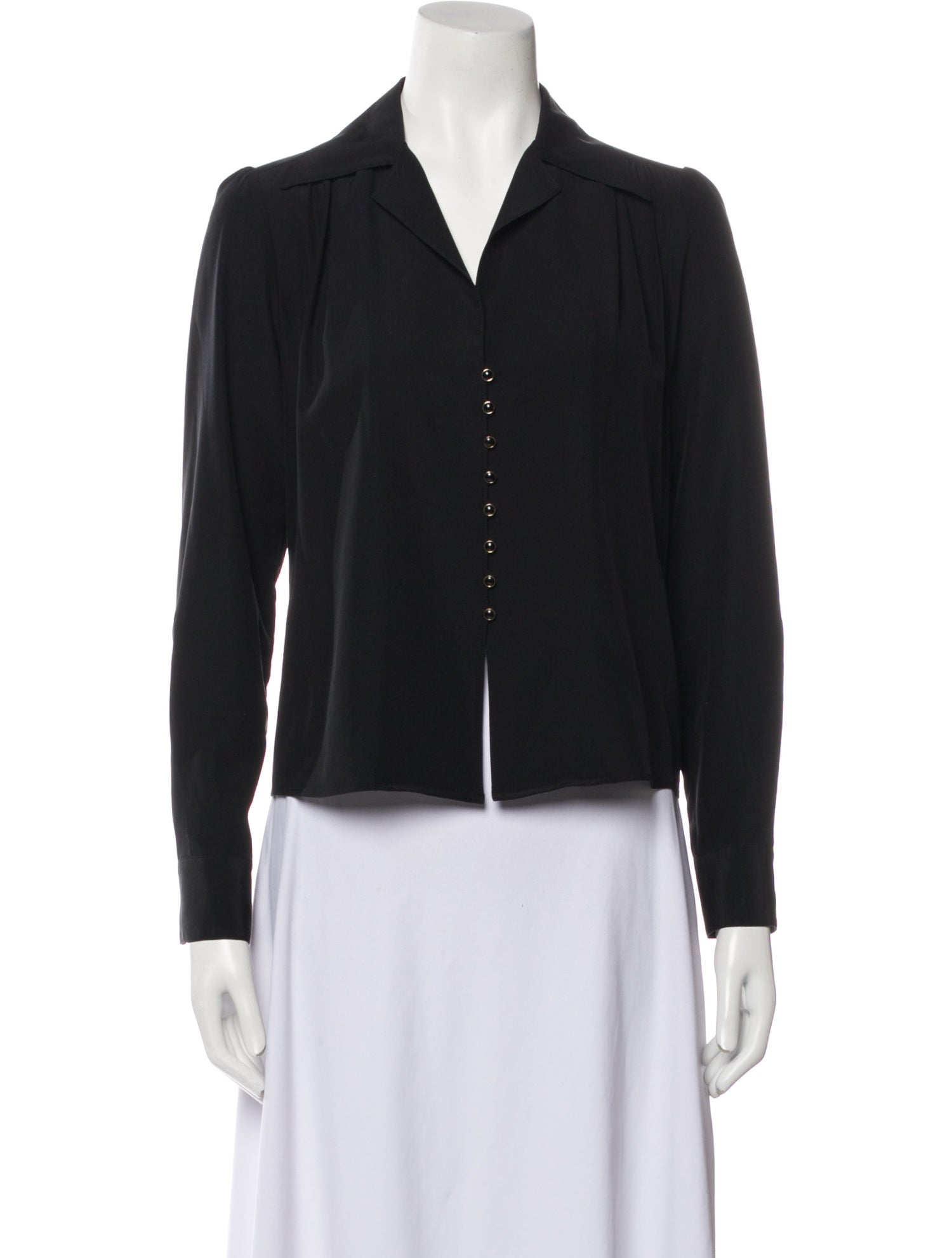 Nili Lotan Silk Long Sleeve Button-Up Top