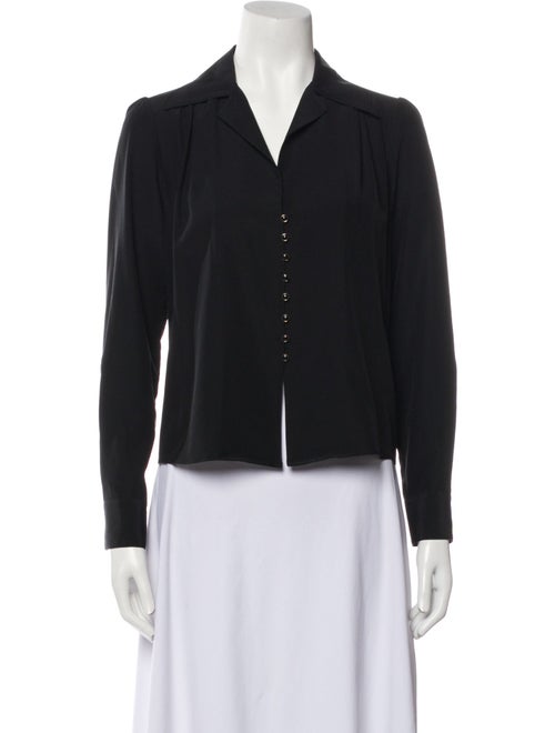 Nili Lotan Silk Long Sleeve Button-Up Top