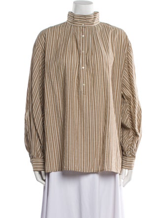 Nili Lotan Striped Mock Neck Tunic