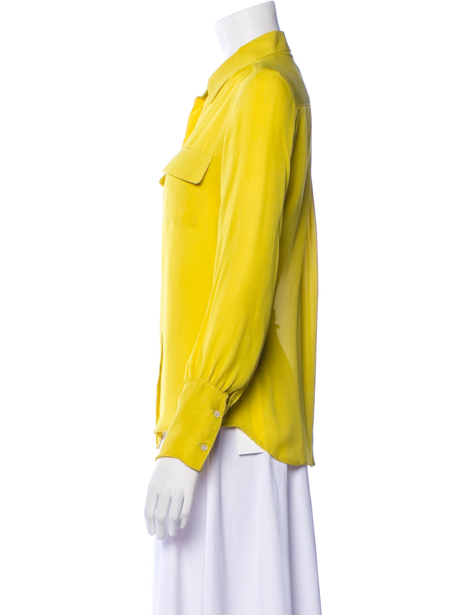 Nili Lotan Silk Long Sleeve Button-Up Top