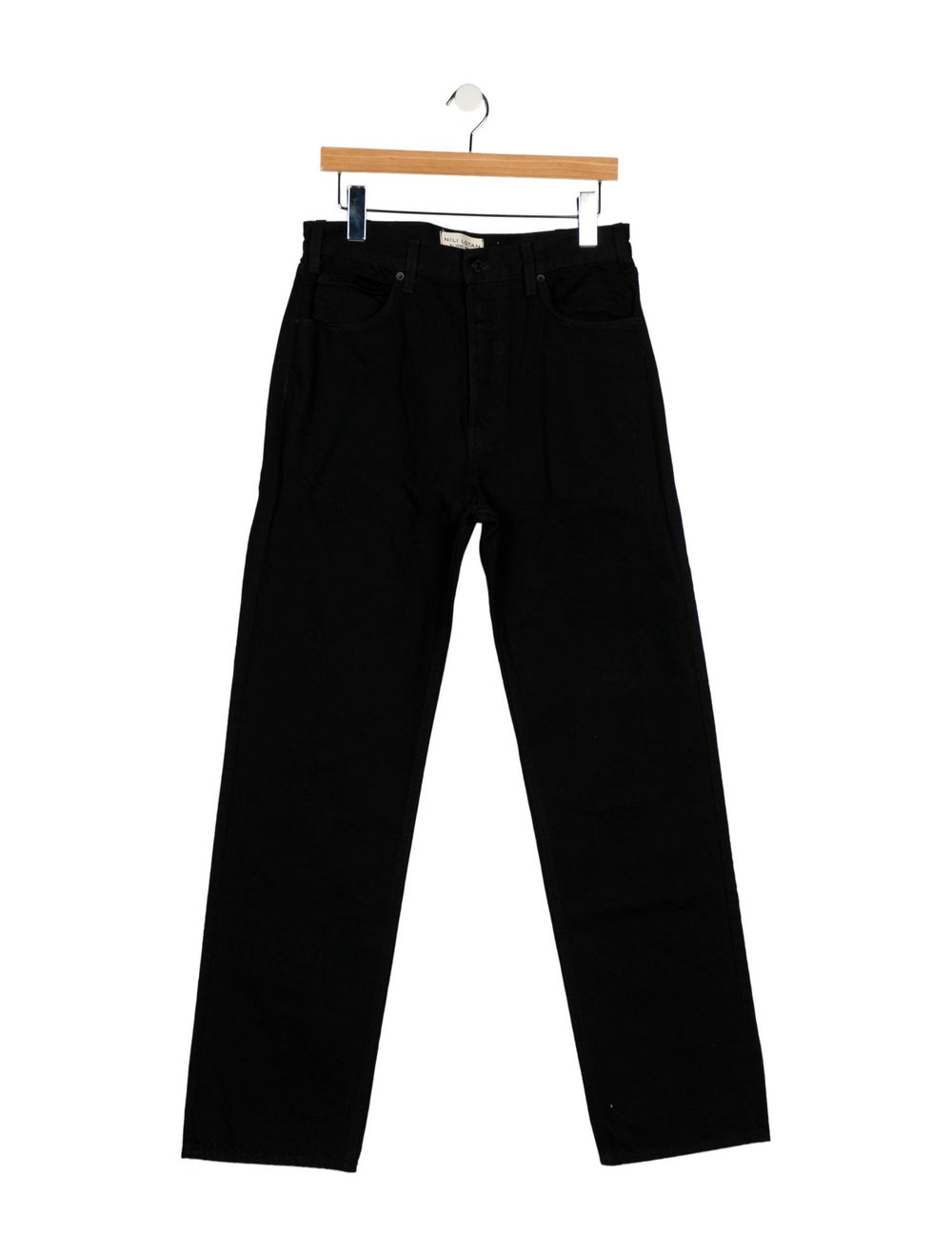 Nili Lotan Wide Leg Jeans Black High-Rise 5 Pockets