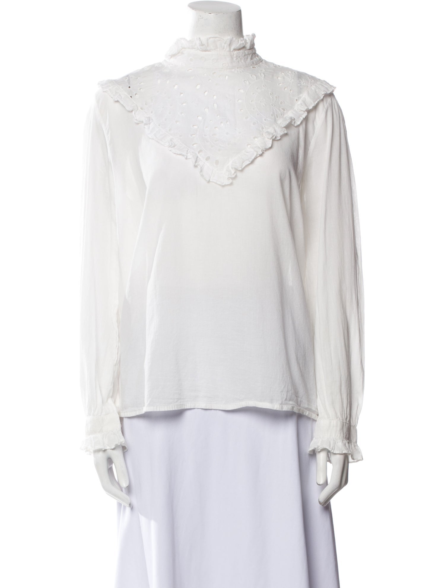 Nili Lotan Mock Neck Long Sleeve Blouse