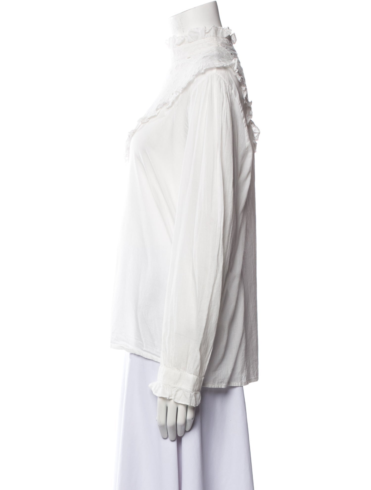 Nili Lotan Mock Neck Long Sleeve Blouse