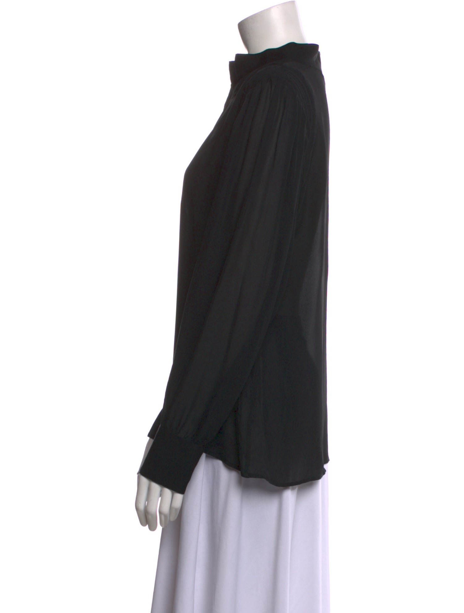 Nili Lotan Silk Long Sleeve Button-Up Top