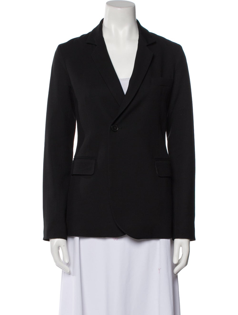 Nili Lotan Virgin Wool Blazer Black Pointed Collar