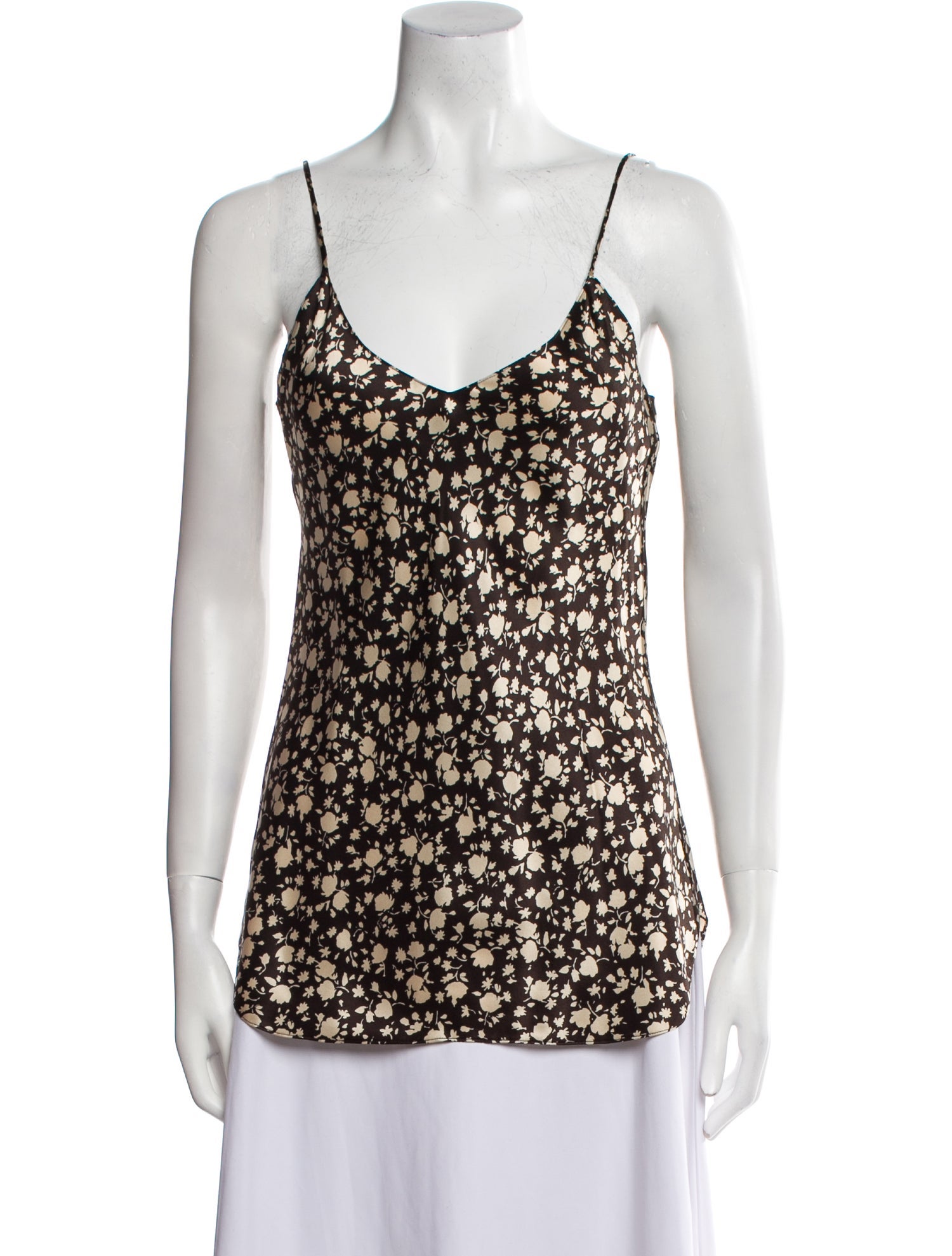 Nili Lotan Floral Print Scoop Neck Top