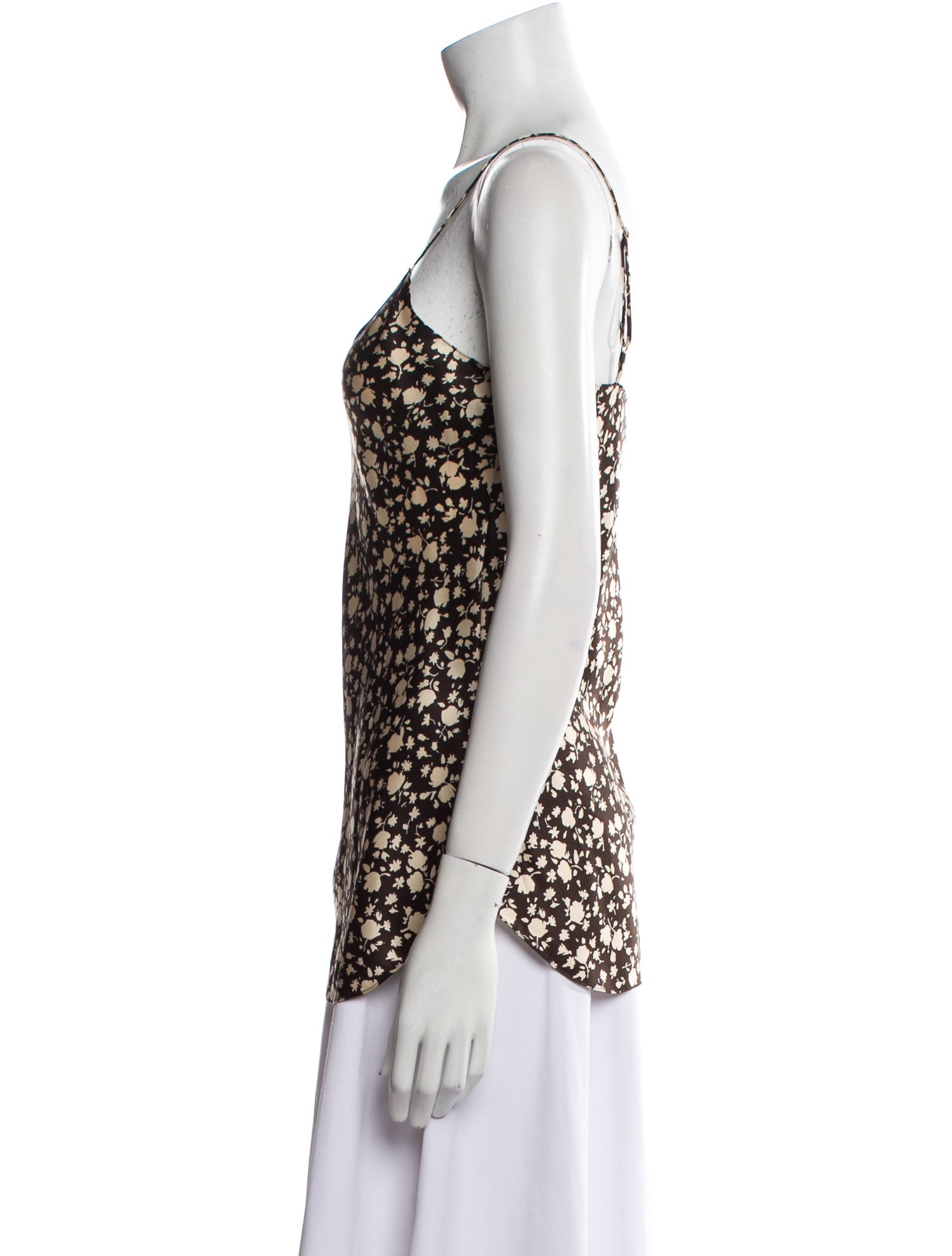 Nili Lotan Floral Print Scoop Neck Top