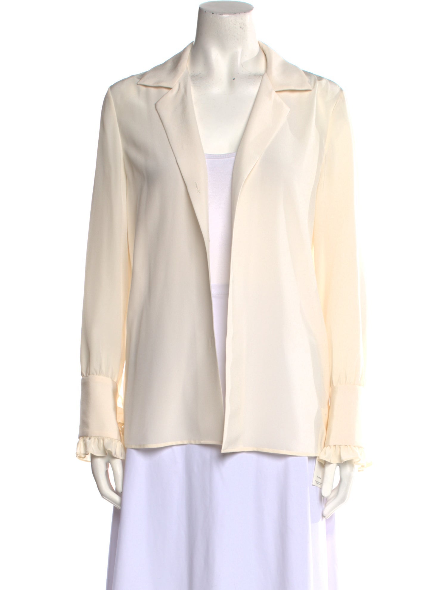 Nili Lotan Plunge Neckline Long Sleeve Blouse