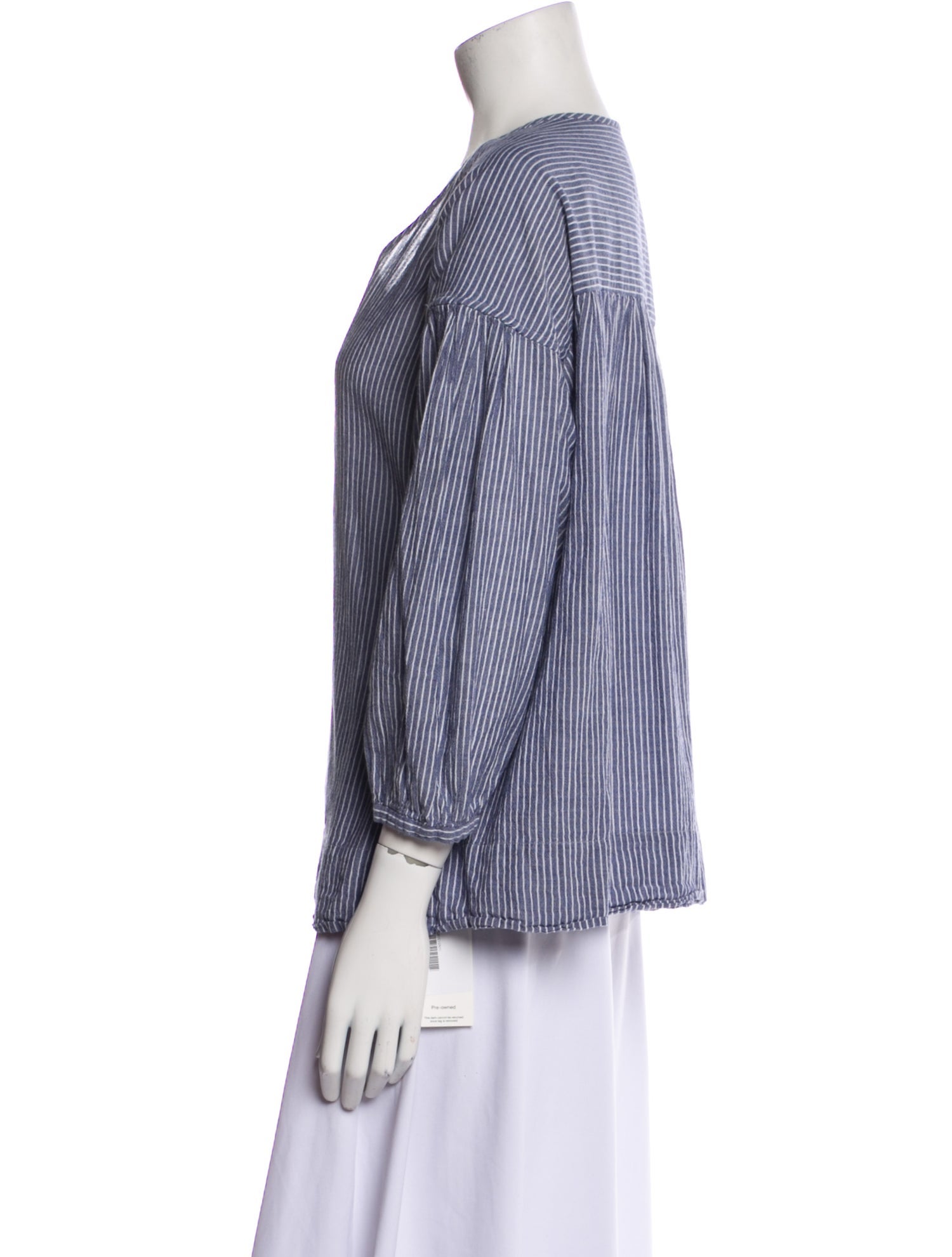 Nili Lotan Striped V-Neck Blouse