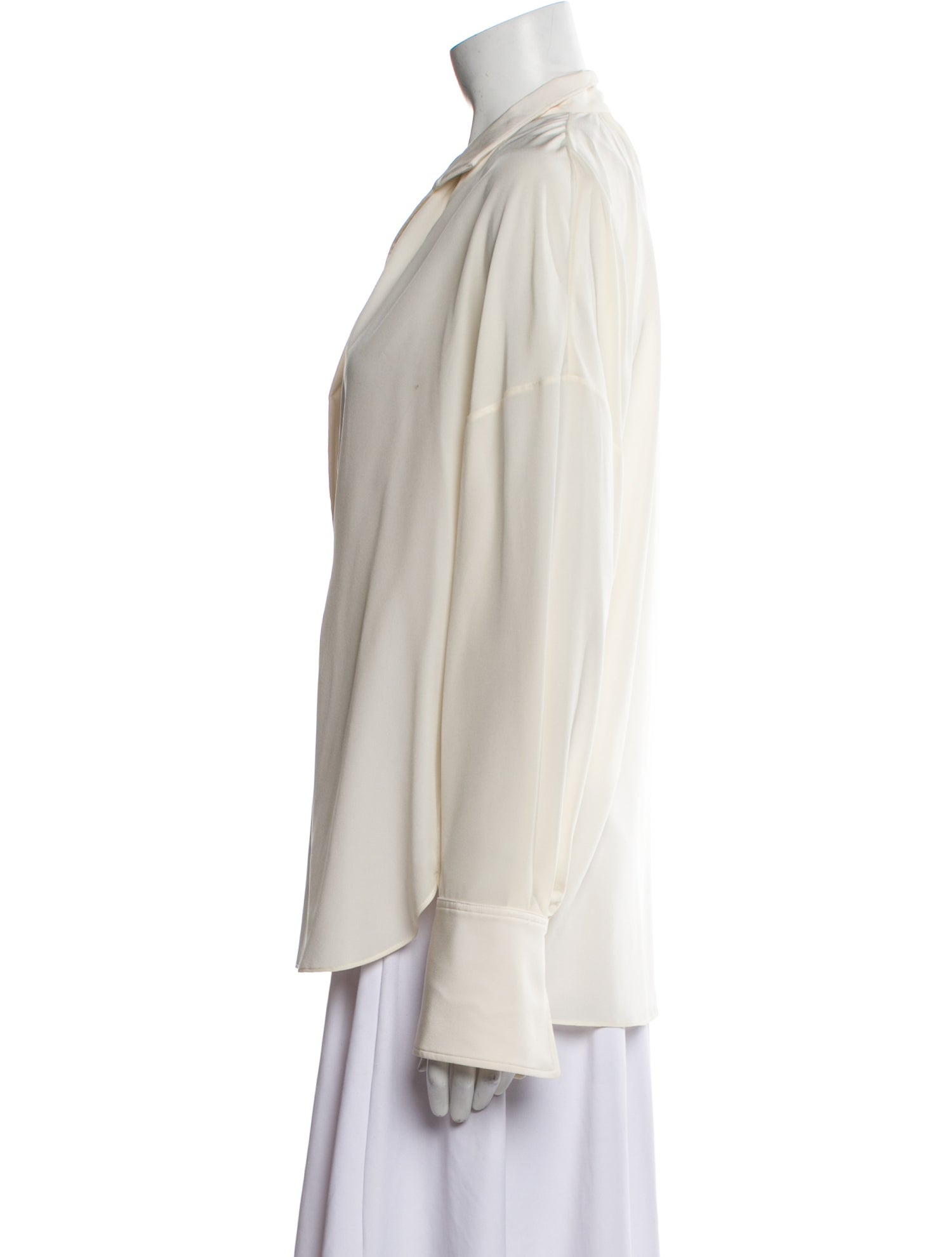 Nili Lotan V-Neck Long Sleeve Blouse