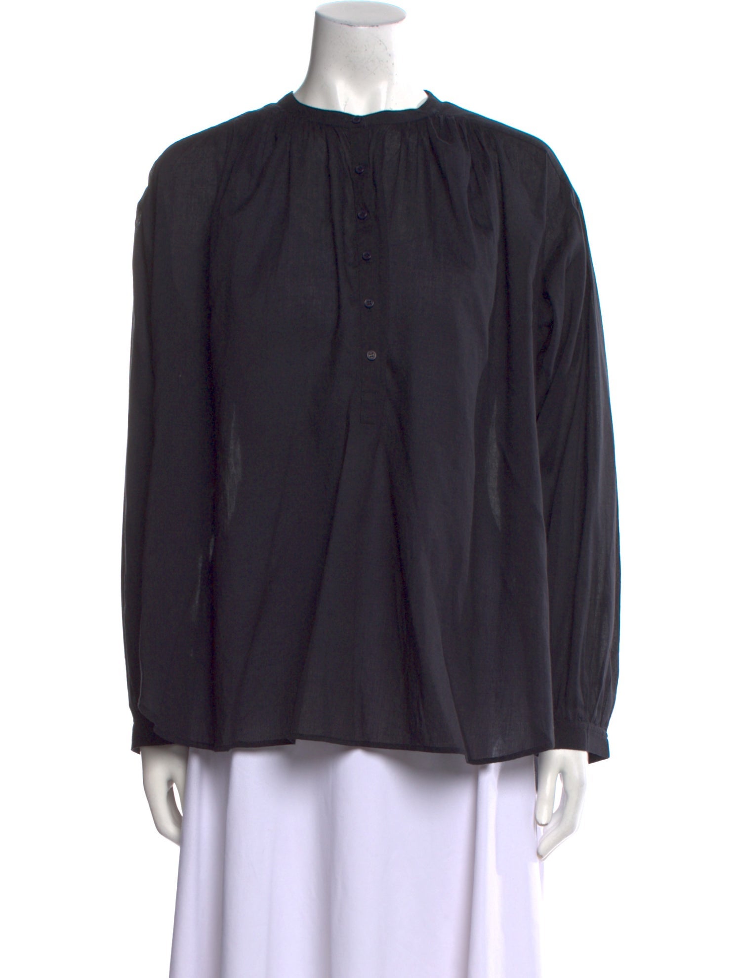 Nili Lotan Crew Neck Long Sleeve Blouse