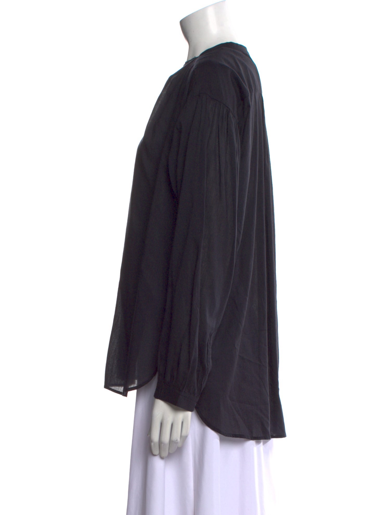 Nili Lotan Crew Neck Long Sleeve Blouse