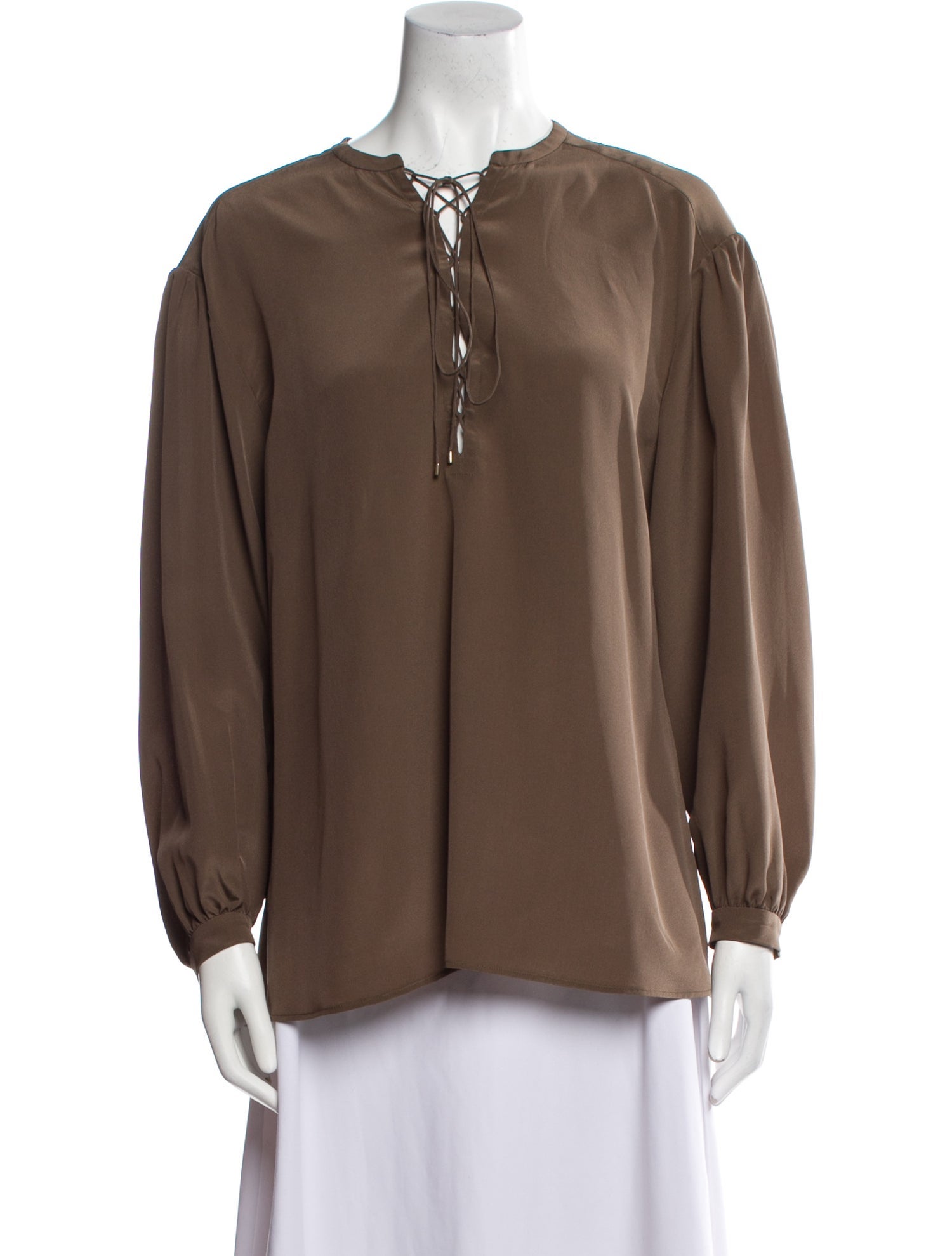Nili Lotan Crew Neck Long Sleeve Blouse
