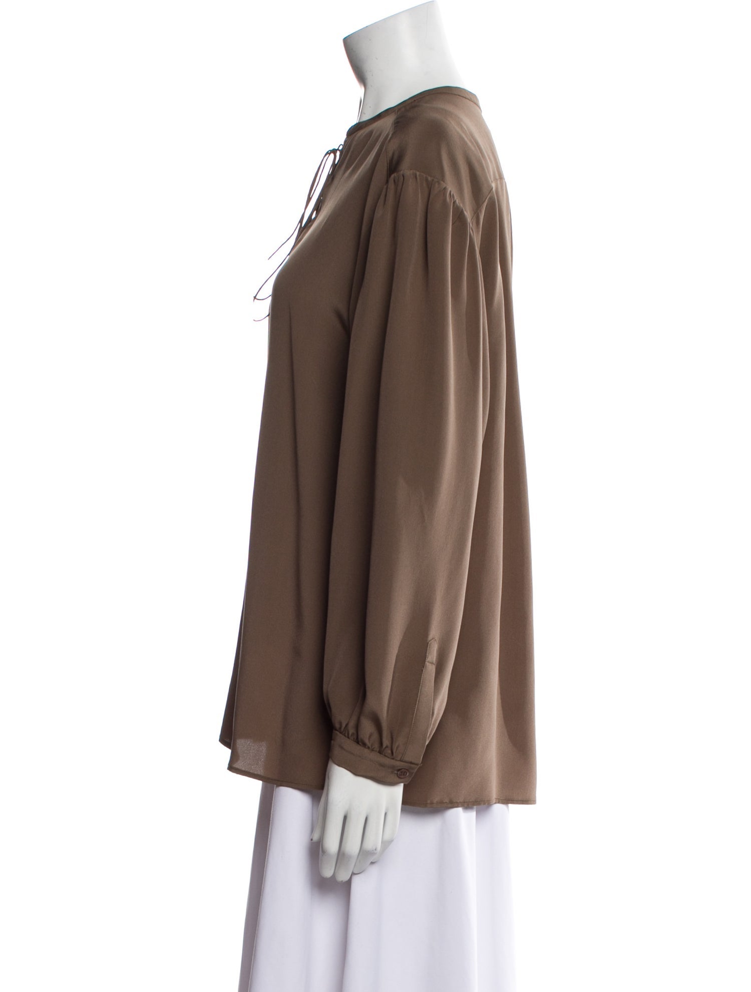 Nili Lotan Crew Neck Long Sleeve Blouse