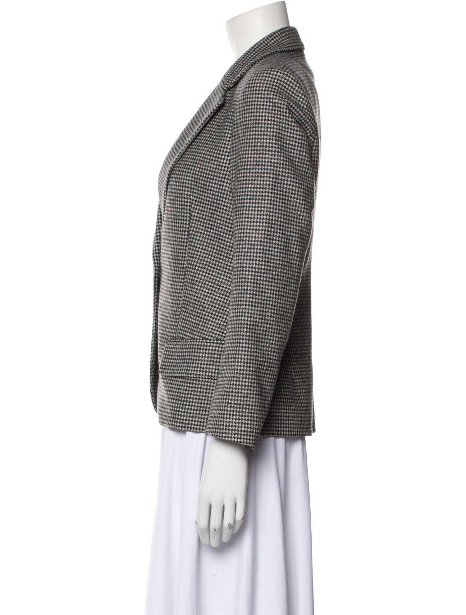 Nili Lotan Wool Houndstooth Print Blazer