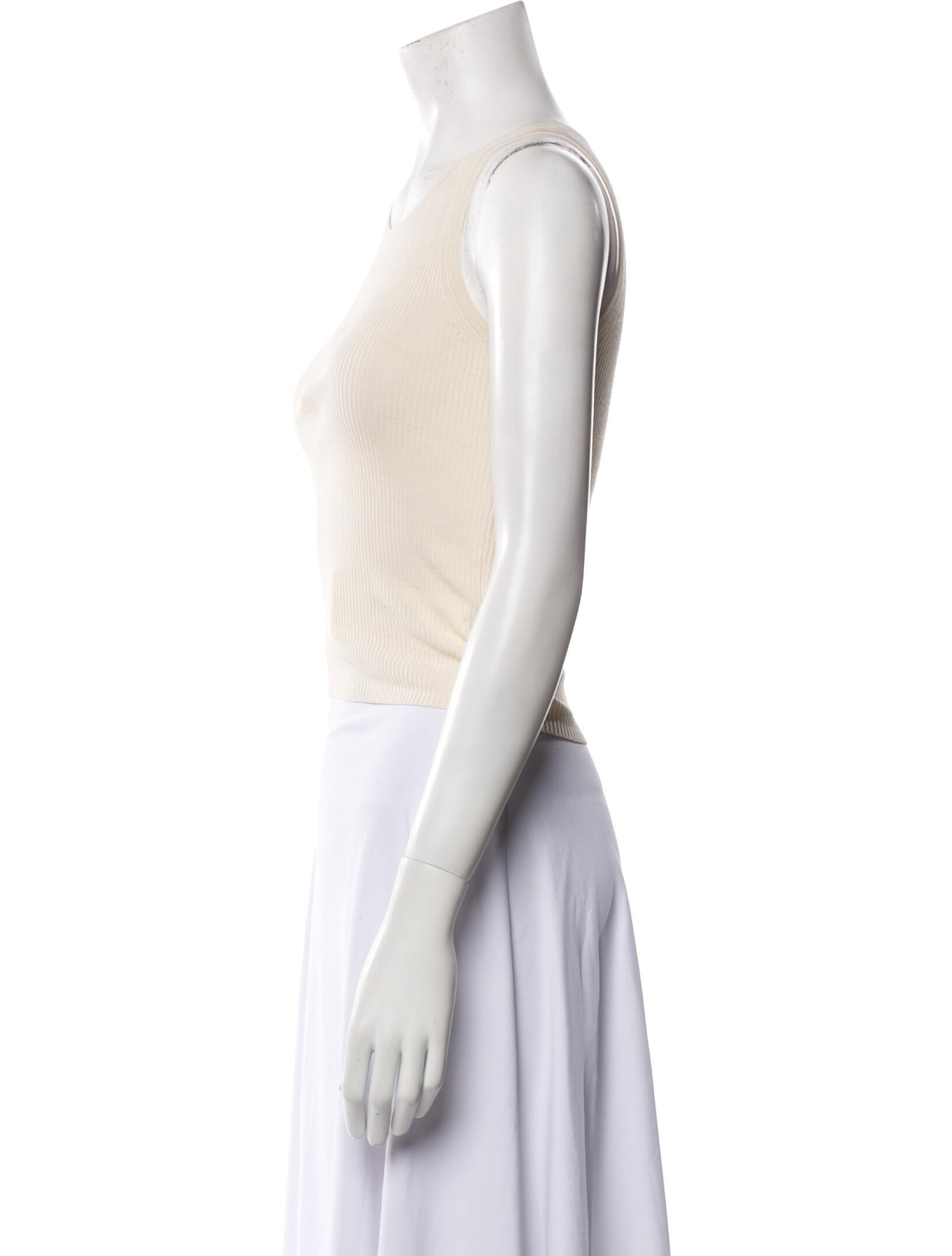 Nili Lotan Silk Scoop Neck Crop Top